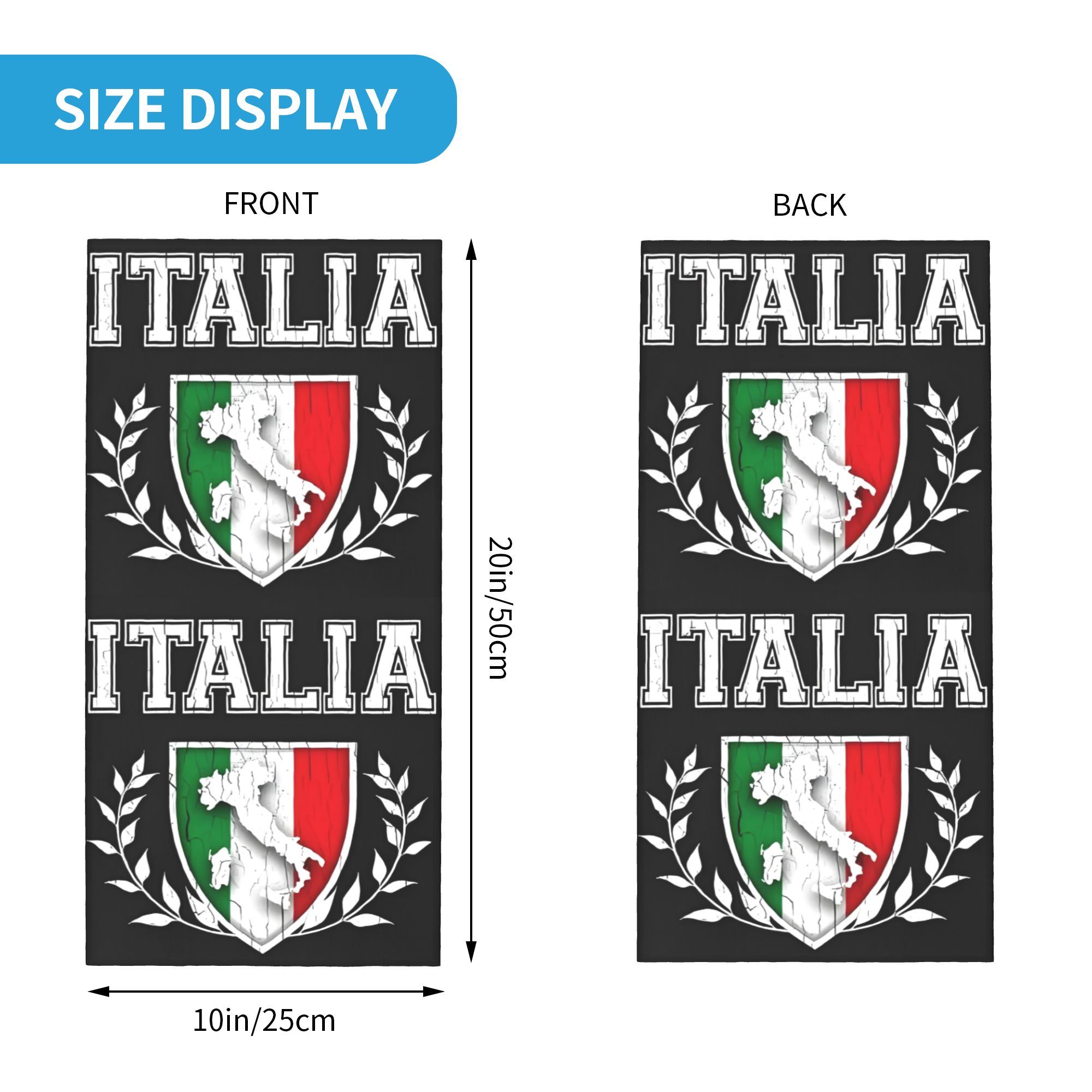 Custom Italy Flag Bandana Neck - Neck Gaiter Face Cover ulasan dan harga