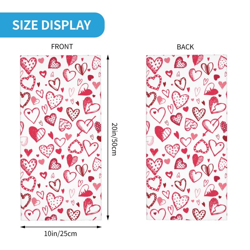 Pink Red Love Hearts Bandana N - Neck Gaiter Face Cover ulasan dan harga