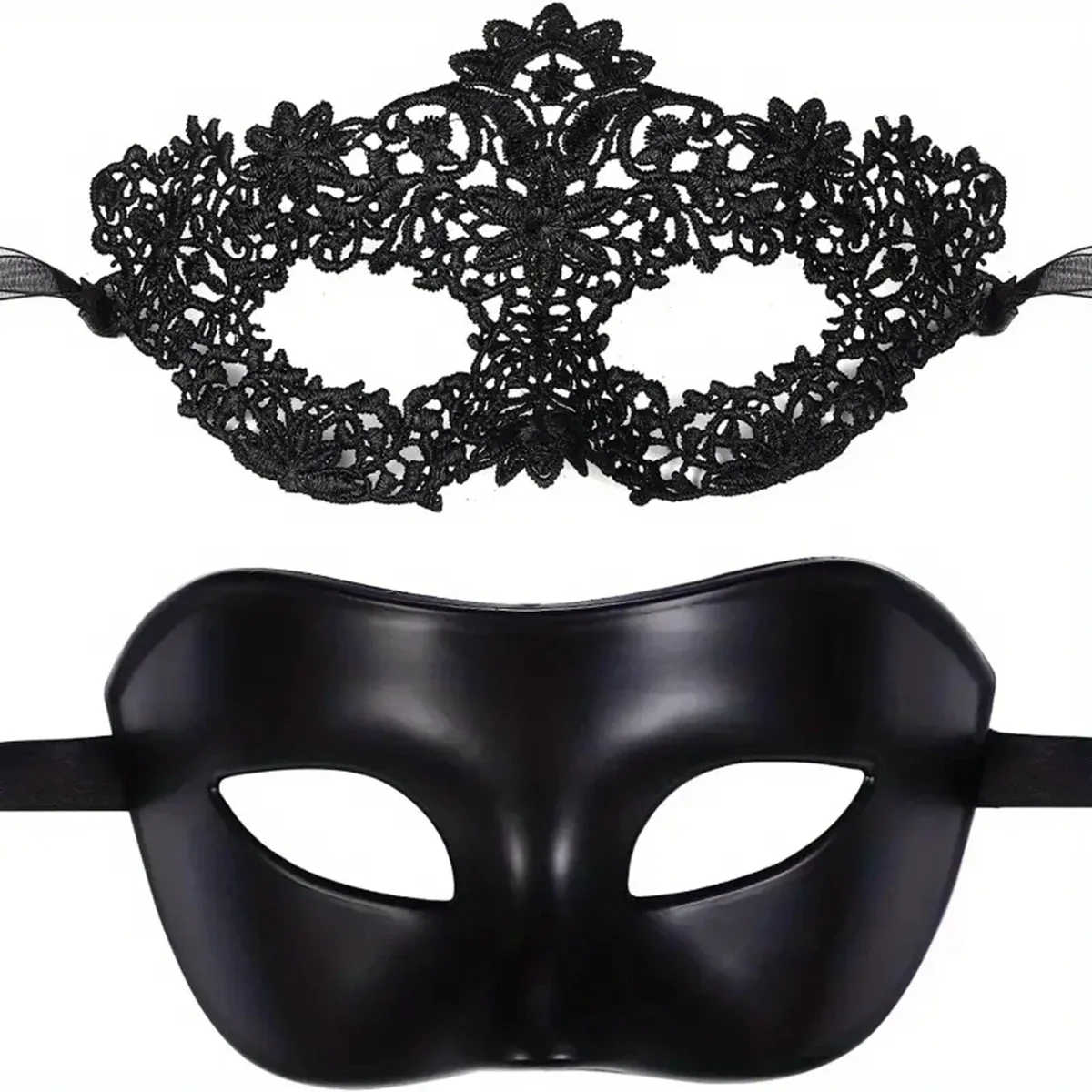 2pcs Elegant Black Lace Masque - Black Face Mask Pack ulasan dan harga